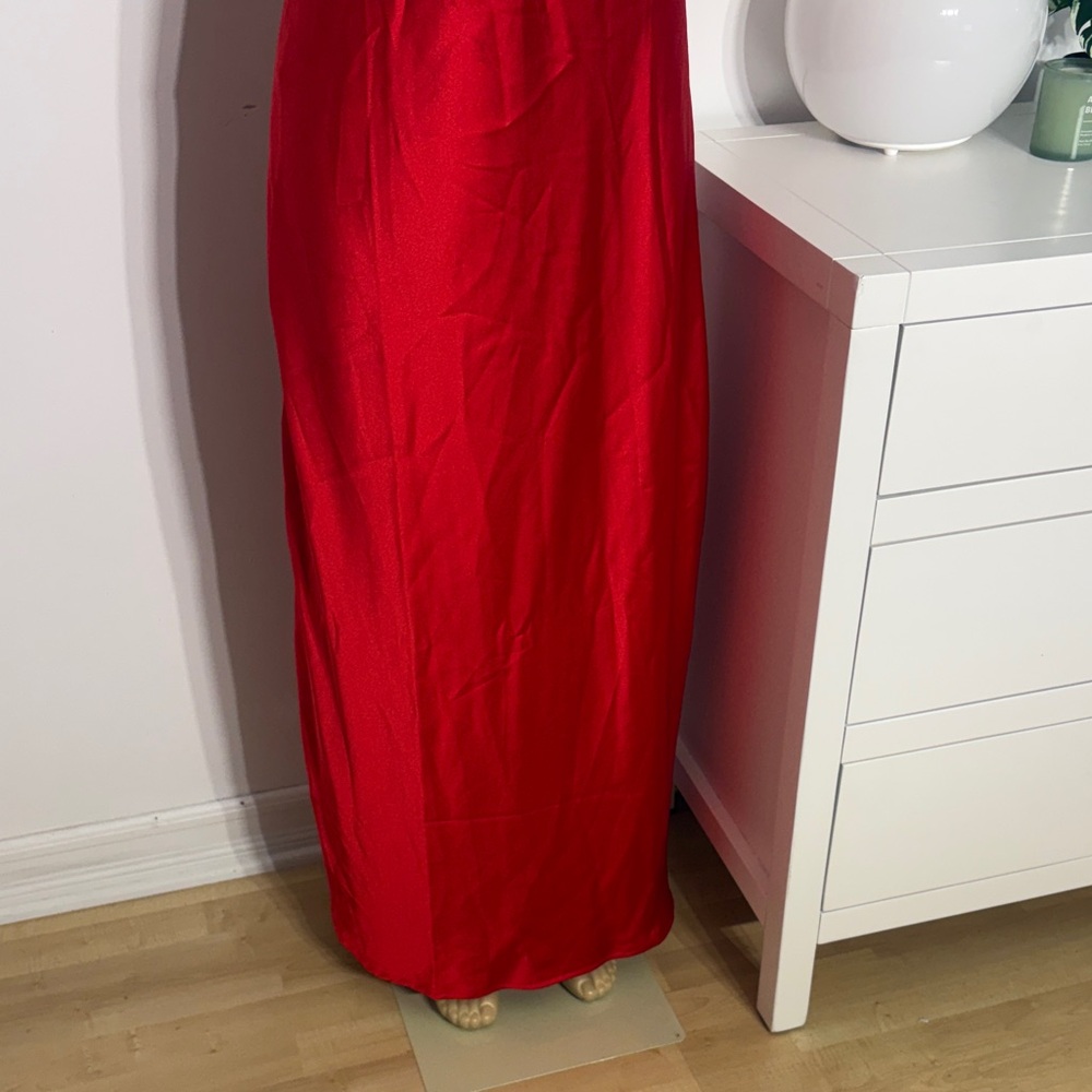 Forever 21 Red Satin Halter Maxi Dress - Picture 3 of 9